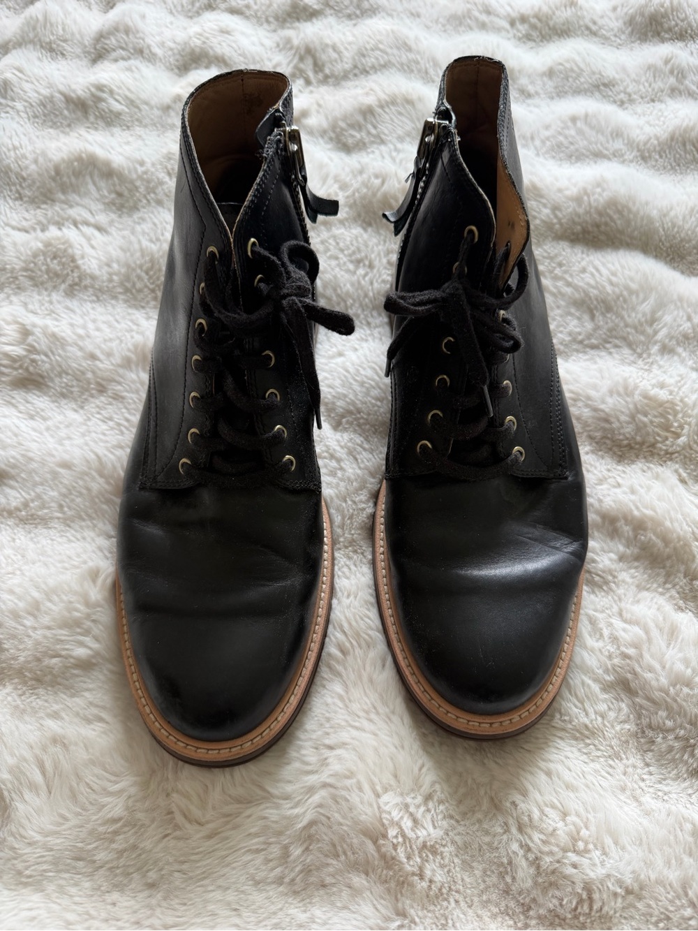Men's Black UGG Leather Chukka Boots with Tan Welt - Lace-Up Ankle Boots